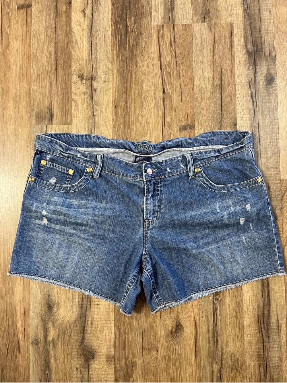 Vanity Blue Distressed Denim Cutoff Shorts
